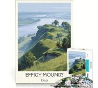 Puzzle per ragazzi da 1000 pezzi con effigi e tumuli in Iowa, gioco educativo, decorazione da parete, compleanno e Natale 38x52cm