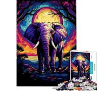 Puzzle per ragazzi da 1000 pezzi con elefante che corre veloce e selvaggio gioco per famiglie ideale per le vacanze a casa per passare il tempo regali di Natale e compleanno (dimensioni 50x75cm)