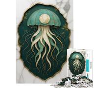 Puzzle per ragazzi da 1000 pezzi con eleganti meduse e dettagli dorati Un gioco avvincente per coltivare la pazienza un rompicapo perfetto per decorare e regalare qualcosa di divertente (38x26cm)