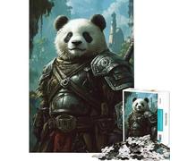 Puzzle per ragazzi da 1000 pezzi con eroici panda samurai sfida educativa per divertimento in famiglia giocattolo fai-da-te adatto a partire dai 14 anni (50x75cm)