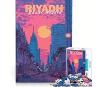 Puzzle per ragazzi da 1000 pezzi con estetica della città di Riyadh, giochi rilassanti, di analisi e logica, regalo di compleanno, regalo di viaggio 50x75cm