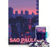 Puzzle per ragazzi da 1000 pezzi con estetica ispirata alla città di San Paolo, giochi rilassanti, di analisi e logica, regalo di compleanno, regalo di viaggio 38x26cm