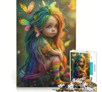 Puzzle per ragazzi da 1000 pezzi con farfalle e fatine, decorazione da parete, passatempo ideale per le vacanze, regalo di compleanno, regalo di viaggio, 38x26cm