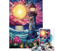 Puzzle per ragazzi da 1000 pezzi con faro e vetrata artistica Un gioco pratico divertente e umoristico ideale come regalo antistress (dimensioni 50x75cm)
