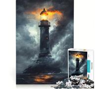 Puzzle per ragazzi da 1000 pezzi con faro su un'isola gioco impossibile divertente antistress ideale come regalo 38x52cm