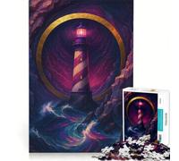 Puzzle per ragazzi da 1000 pezzi con faro tecnica Kintsugi gioco rilassante decorazione per la casa adatto per la scrivania 38x52cm