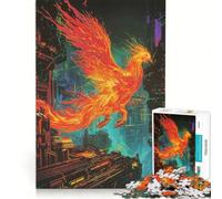 Puzzle per ragazzi da 1000 pezzi con fenice e fuoco antistress sfida impegnativa per rafforzare l'amore tra le coppie 50x75cm