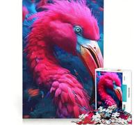 Puzzle per ragazzi da 1000 pezzi con fenicottero fluorescente UV, gioco rilassante, decorazione per la casa, adatto per la decorazione della scrivania 50x75cm