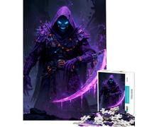 Puzzle per ragazzi da 1000 pezzi con figura incappucciata e falce luminosa Gioco per famiglie giocattolo avvincente per coltivare la pazienza ottimo regalo per chi ama giocare e migliorare la memoria