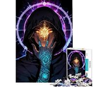 Puzzle per ragazzi da 1000 pezzi con figura incappucciata mistica e simboli luminosi Giocattolo avvincente per coltivare la pazienza Gioco per famiglie adatto anche alle coppie Ottimo regalo