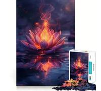 Puzzle per ragazzi da 1000 pezzi con fiore di loto nero,bordo premium,gioco che stimola la concentrazione,divertimento per il tempo libero,regalo di Natale artistico 38x52cm