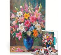 Puzzle per ragazzi da 1000 pezzi con fiori e gigli, gioco pratico per il divertimento in famiglia, ideale come regalo per tutta la famiglia 50x75cm