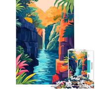 Puzzle per ragazzi da 1000 pezzi con fiume canyon cascata natura arte sfida per l'intelligenza giocattolo avvincente gioco per famiglie antistress regalo divertente (dimensioni 50x75cm)
