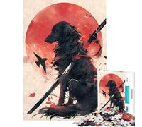 Puzzle per ragazzi da 1000 pezzi con Flat-Coated Retriever Giappone giochi rilassanti giocattoli educativi regali per il Secret Santa taglio di precisione (dimensioni 50x75cm)