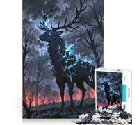 Puzzle per ragazzi da 1000 pezzi con fulmine cervo e tempesta gioco per tutta la famiglia attività divertenti da fare a casa regalo di compleanno regalo di viaggio 38x52cm