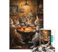 Puzzle per ragazzi da 1000 pezzi con gatti birra e una taverna Sfida educativa per il divertimento in famiglia Giocattolo fai-da-te adatto a partire dai 14 anni (38x52cm)