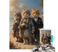 Puzzle per ragazzi da 1000 pezzi con gatti e aristocratici reali gioco intellettuale rompicapo difficile ottimo regalo per gli appassionati di giochi (dimensioni 38x26cm)