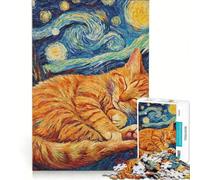 Puzzle per ragazzi da 1000 pezzi con gatto arancione e gattino che dorme giochi educativi attività divertenti da fare a casa ideale come regalo 38x26cm