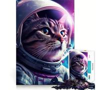 Puzzle per ragazzi da 1000 pezzi con gatto astronauta cyberpunk,pezzi a incastro,logica,gioco divertente e tranquillo,ideale per compleanni e attività artistiche (50x75cm)