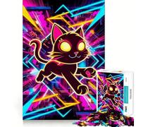 Puzzle per ragazzi da 1000 pezzi con gatto e stella,taglio preciso,divertente puzzle logico,gioco rilassante,regalo di Natale artistico (38x52cm)