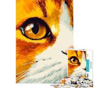 Puzzle per ragazzi da 1000 pezzi con gatto in primo piano pixel art gioco educativo sfida giocattolo idee regalo gara di velocità manuale (dimensioni 38x52cm)