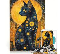 Puzzle per ragazzi da 1000 pezzi con gatto, notte del solstizio d'estate, decorazione da parete, passatempo per le vacanze a casa, regalo di compleanno, regalo di viaggio 50x75cm