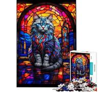 Puzzle per ragazzi da 1000 pezzi con gatto Ragdoll stimola la mente gioco per famiglie difficile adatto a persone dai 14 anni in su (38x26cm)