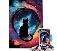 Puzzle per ragazzi da 1000 pezzi con gatto spaziale ideale per compleanni e Natale Giocattolo per migliorare la memoria decorazione da parete Adatto a persone dai 14 anni in su (38x26cm)