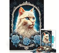 Puzzle per ragazzi da 1000 pezzi con gatto,stile gotico e rockabilly,taglio preciso,divertimento,risoluzione di problemi,relax,divertimento,esposizione artistica natalizia (50x75cm)