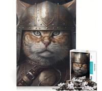 Puzzle per ragazzi da 1000 pezzi con gatto vichingo e elmo gioco divertente allena la mente e la manualità ideale come decorazione da scrivania 50x75cm