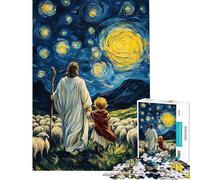 Puzzle per ragazzi da 1000 pezzi con Gesù Bambino e pecore in una notte stellata gioco per famiglie ideale per le vacanze a casa per passare il tempo regali di Natale e compleanno (dimensioni 50x75cm)