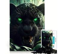 Puzzle per ragazzi da 1000 pezzi con giaguaro nero a caccia,incastro perfetto,gioco creativo,ideale per il tempo libero e come regalo di Natale 50x75cm