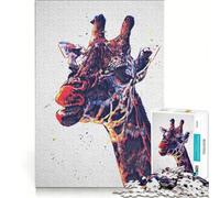 Puzzle per ragazzi da 1000 pezzi con giraffa da dipingere, gioco rilassante, decorazione artistica per la casa, adatto per la decorazione della scrivania 38x26cm
