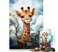 Puzzle per ragazzi da 1000 pezzi con giraffa,giunture lisce,divertente,gioco stimolante per la mente,rilassante,regalo di compleanno (50x75cm)