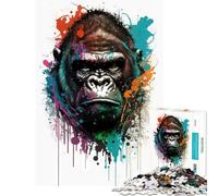 Puzzle per ragazzi da 1000 pezzi con gorilla sfida impegnativa da completare regalo di compleanno gioco educativo per ragazzi dai 14 anni in su (50x75cm)