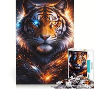 Puzzle per ragazzi da 1000 pezzi con grafica di una tigre in stile IA gioco divertente allena la mente e la mano ideale come decorazione da scrivania 50x75cm