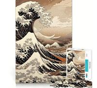 Puzzle per ragazzi da 1000 pezzi con grande onda sulla spiaggia,pezzi ben definiti,gioco intelligente,regalo,gioco per il tempo libero,scena natalizia (38x52cm)