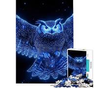 Puzzle per ragazzi da 1000 pezzi con gufo blu in volo Un gioco rilassante perfetto per le vacanze a casa e per passare il tempo Ideale come regalo (dimensioni 38x26cm)