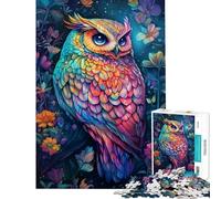 Puzzle per ragazzi da 1000 pezzi con gufo dai colori vivaci Puzzle fantasy per ragazzi Ogni pezzo è unico Regalo di compleanno unico 38x52cm