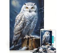 Puzzle per ragazzi da 1000 pezzi con gufo delle nevi artico, antistress, sfida impegnativa, per rafforzare l'amore tra le coppie 38x26cm