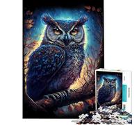 Puzzle per ragazzi da 1000 pezzi con gufo guardiano notturno puzzle per adulti gioco pratico regalo per donne ideale come regalo per tutta la famiglia (dimensioni 50x75cm)