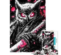 Puzzle per ragazzi da 1000 pezzi con gufo guerriero samurai e animali Gioco rilassante per le vacanze a casa ideale come regalo (dimensioni 38x52cm)