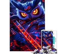 Puzzle per ragazzi da 1000 pezzi con gufo guerriero samurai giochi per ragazzi giochi per famiglie modelli da assemblare regali di Natale e compleanno (dimensioni 38x26cm)