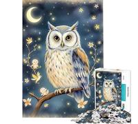 Puzzle per ragazzi da 1000 pezzi con gufo incantato e piccole creature luminose Puzzle per adulti giochi divertenti che migliorano la memoria compleanno e Natale (dimensioni 50x75cm)