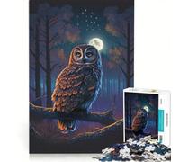 Puzzle per ragazzi da 1000 pezzi con gufo nella foresta notturna Gioco per tutta la famiglia divertente attività da fare a casa regalo di compleanno regalo di viaggio 50x75cm
