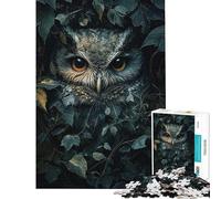 Puzzle per ragazzi da 1000 pezzi con gufo tra le foglie puzzle per adulti antistress difficile ideale come regalo di Natale o compleanno (dimensioni 38x52cm)