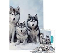 Puzzle per ragazzi da 1000 pezzi con husky siberiano gioco rilassante gioco intellettuale ottimo regalo e attività per tutta la famiglia (dimensioni 38x26cm)
