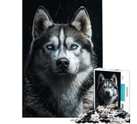 Puzzle per ragazzi da 1000 pezzi con husky siberiano inverno e neve Un'opera d'arte stimolante da completare un giocattolo educativo adatto a persone dai 14 anni in su (38x52cm)