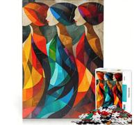 Puzzle per ragazzi da 1000 pezzi con i dipinti di tre donne gioco educativo decorazione perfetta lista dei desideri con Babbo Natale 50x75cm