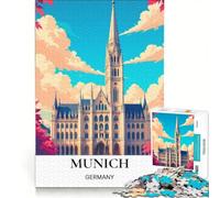 Puzzle per ragazzi da 1000 pezzi con i magnifici monumenti di Monaco, gioco educativo, migliora la memoria, regalo di compleanno, regalo 50x75cm